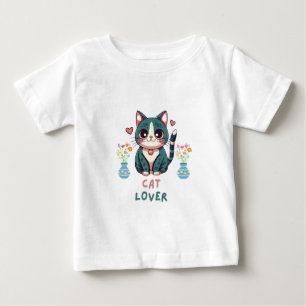 Camiseta Para Bebê Cat Lover