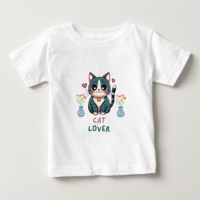 Camiseta Para Bebê Cat Lover (Frente)