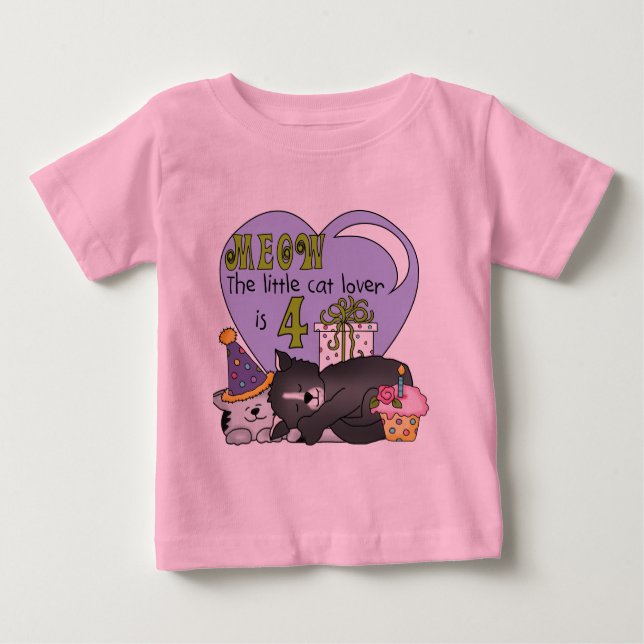 Camiseta Para Bebê Cat Lover 4º t-shirts e presentes (Frente)