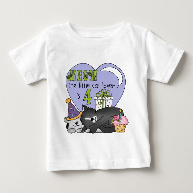 Camiseta Para Bebê Cat Lover 4º t-shirts e presentes (Frente)