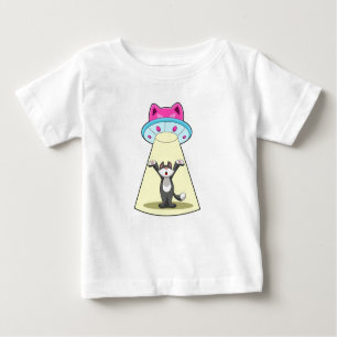 Camiseta Para Bebê Cat Spaceship