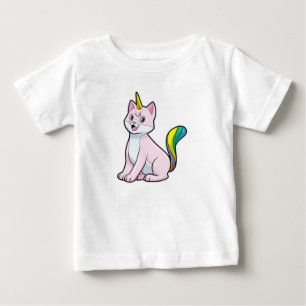 Camiseta Para Bebê Cat Unicorn