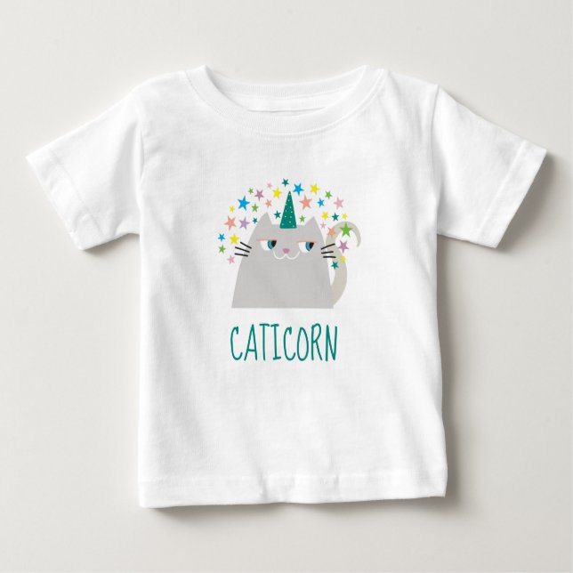 Camiseta Para Bebê Cat Unicorn Cute (Frente)