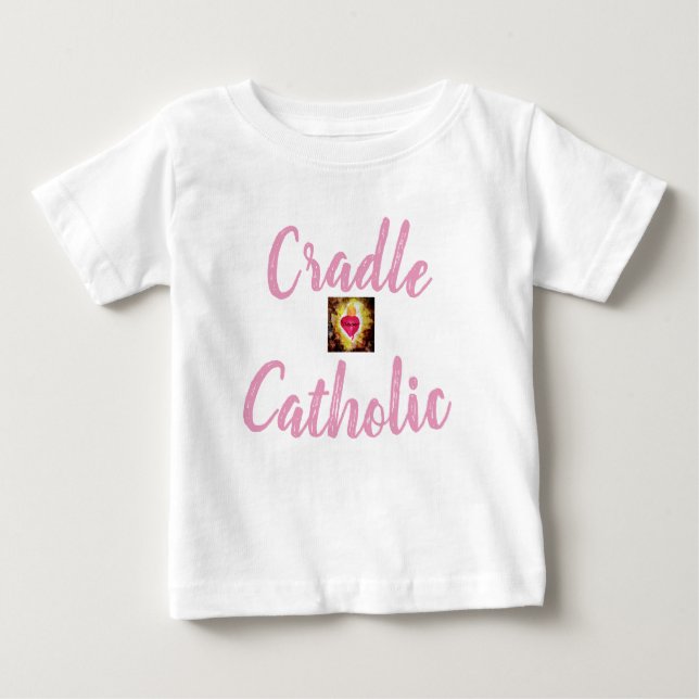 Camiseta Para Bebê Católico Berço Personalizado (Frente)