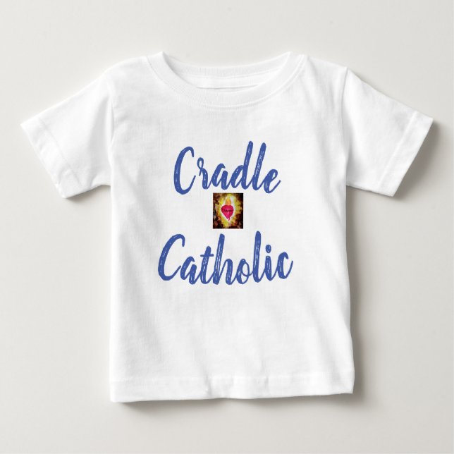 Camiseta Para Bebê Católico do Berço Personalizado (Frente)