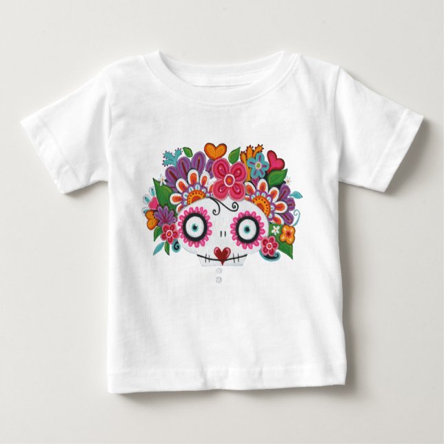 Camiseta Para Bebê Catrina Skelly (Frente)