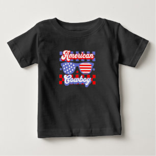 Camiseta Para Bebê Caubói Americano Ocidental Patriótico