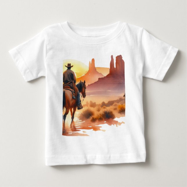 Camiseta Para Bebê Caubói do Deserto (Frente)