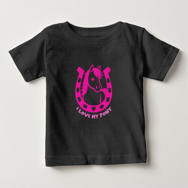 Camiseta Para Bebê Cavaleiro do Clube de Pônei (Frente)