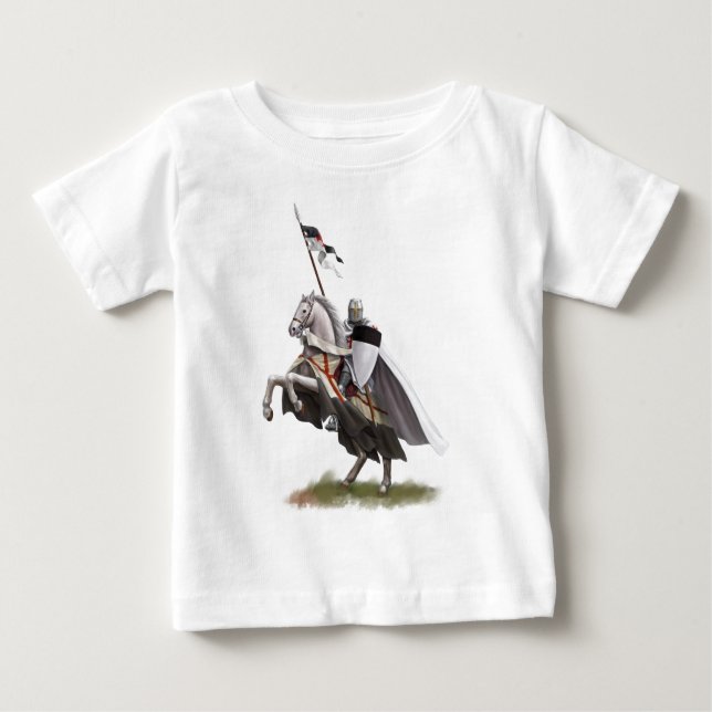 Camiseta Para Bebê Cavaleiro montado Templar (Frente)