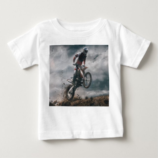 Camiseta Para Bebê Cavaleiro Motocross (Frente)
