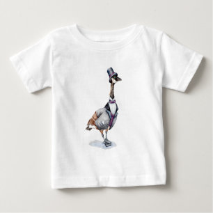 Camiseta Para Bebê Cavalheiro vitoriano ganso num chapéu alto
