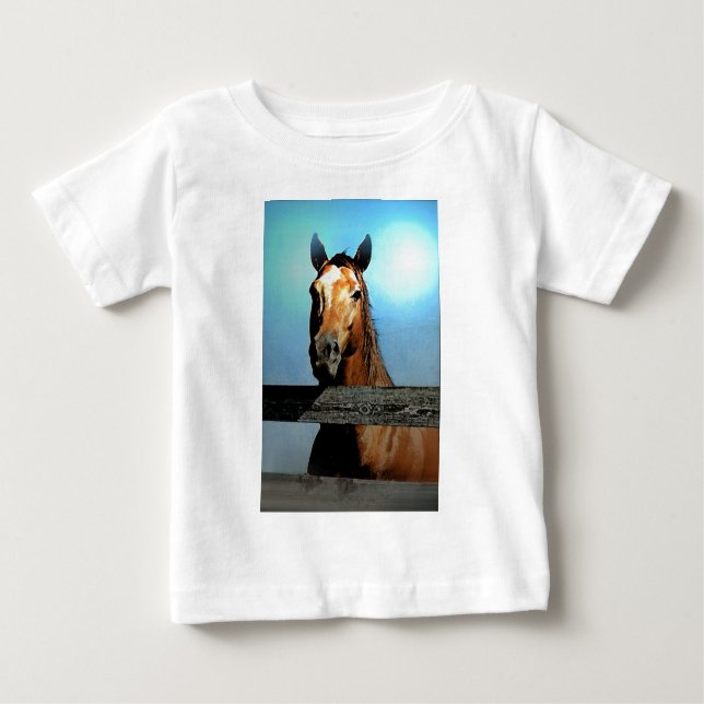 Camiseta Para Bebê Cavalo (Frente)