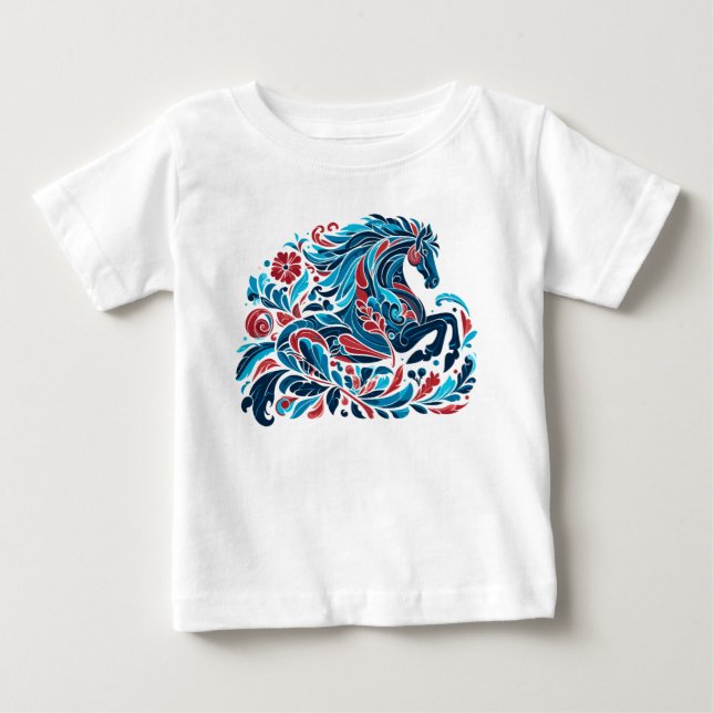Camiseta Para Bebê Cavalo (Frente)