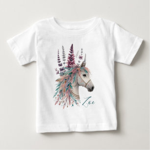 Camiseta Para Bebê Cavalo Bonito Personalizado