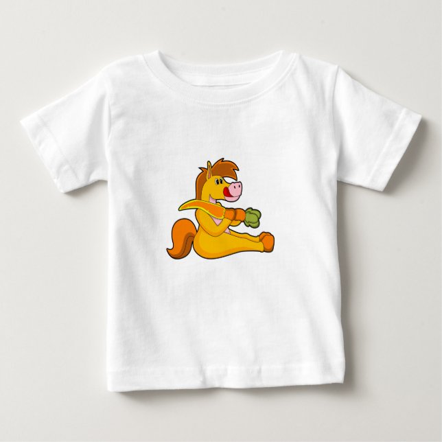 Camiseta Para Bebê Cavalo com Cenoura (Frente)