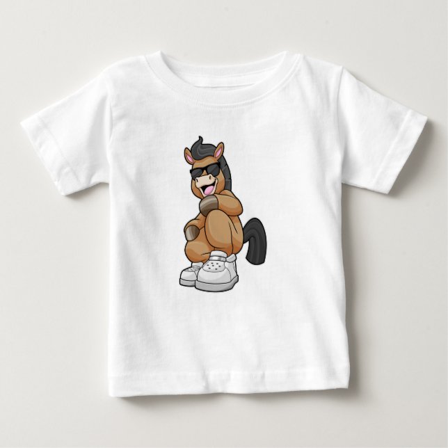 Camiseta Para Bebê Cavalo com grandes Calçados (Frente)