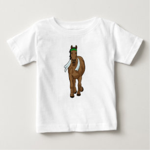 Camiseta Para Bebê Cavalo como corredor com toalha