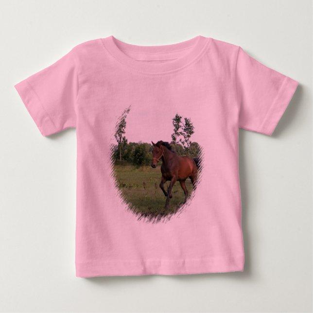 Camiseta Para Bebê Cavalo de Baía em Toddler T-Shirt (Frente)