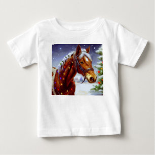 Camiseta Para Bebê Cavalo de Natal 3