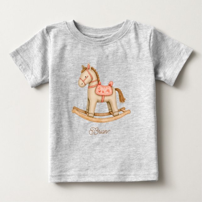 Camiseta Para Bebê Cavalo de Pau (Frente)