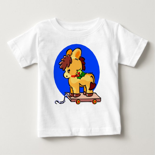 Camiseta Para Bebê Cavalo de Puta de Natal (Frente)
