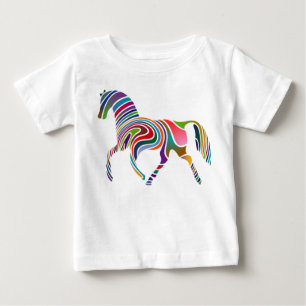 Camiseta Para Bebê Cavalo do arco-íris