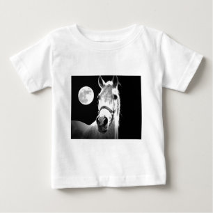Camiseta Para Bebê Cavalo e Lua
