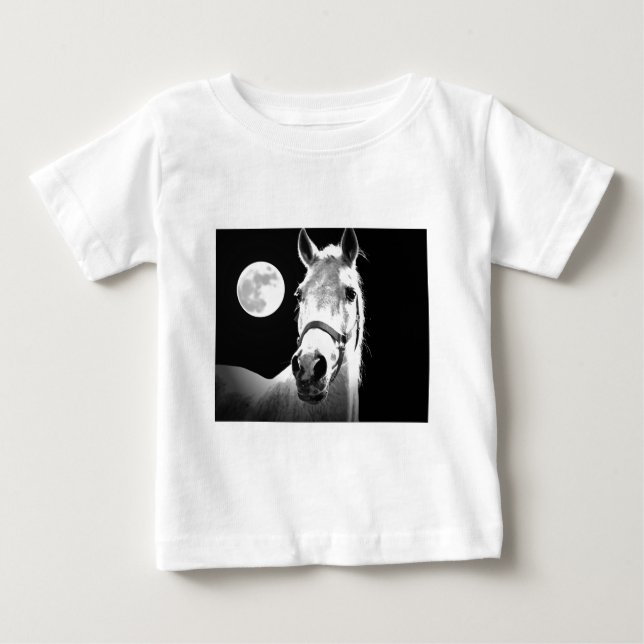 Camiseta Para Bebê Cavalo e Lua (Frente)