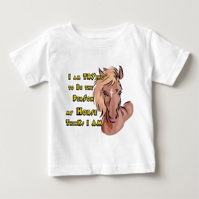 Camiseta Para Bebê Cavalo Engraçado (Frente)