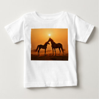 Camiseta Para Bebê Cavalo mãe e filho