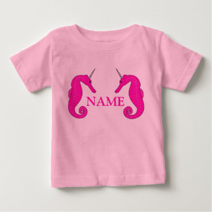 Camiseta Para Bebê Cavalo marinho do unicórnio
