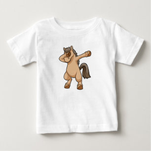 Camiseta Para Bebê Cavalo na Dança Hip Hop Dab