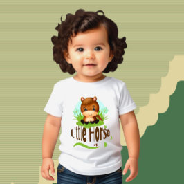 Camiseta Para Bebê Cavalo pequeno bonito