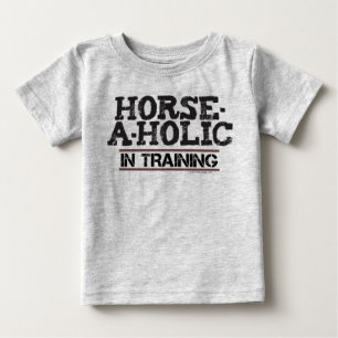 Camiseta Para Bebê Cavalo-Um-Holic na Capa longa da criança do