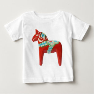 Camiseta Para Bebê Cavalo vermelho de Dala do sueco
