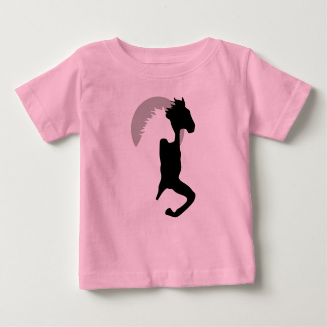 Camiseta Para Bebê Cavalos correndo juntos camiseta-menina (Frente)