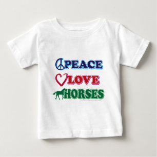 Camiseta Para Bebê Cavalos de Amor-Paz