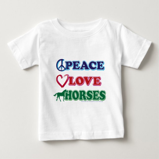 Camiseta Para Bebê Cavalos de Amor-Paz (Frente)