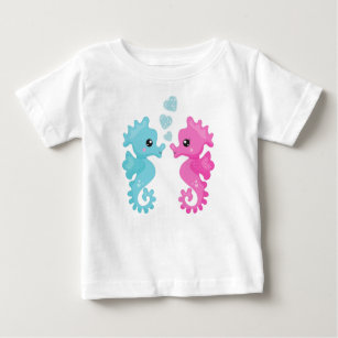Camiseta Para Bebê Cavalos-marinhos, Cavalo-marinhos Rosa, Cavalo-mar
