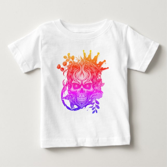 Camiseta Para Bebê Caveira (Frente)