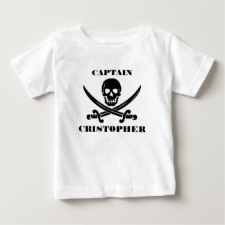 Camiseta Para Bebê Caveira de bandeira pirata