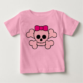 Camiseta Para Bebê Caveira e Crossbones Longa Capa