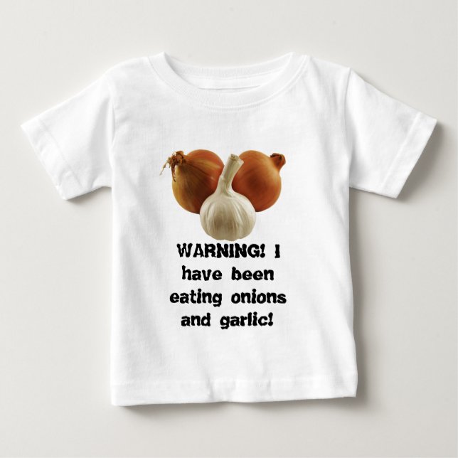 Camiseta Para Bebê Cebolas e alho (Frente)