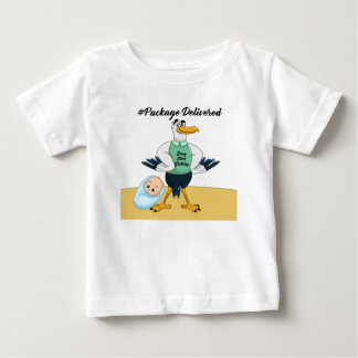 Camiseta Para Bebê cegonha orgulhosa