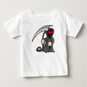 Camiseta Para Bebê Ceifador gótico o Dia das Bruxas dos desenhos