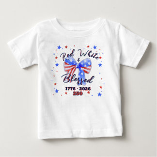 Camiseta Para Bebê Celebração Cristã Patriótica Americana 250