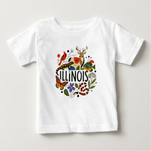 Camiseta Para Bebê Celebração da Natureza e Vida Selvagem de Illinois