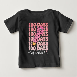 Camiseta Para Bebê celebração de 100 dias de escola