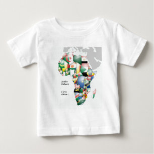 Camiseta Para Bebê Celebração de África em Flags Design